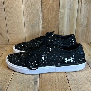 Youth Under Armour Black with White and Grey Splatter Shoes